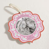 "Holly Frame" - Holiday Ornament Cards in Candy Cane by Brandy Folse - Detail