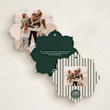 "Bow Ornament" - Holiday Ornament Cards in Pine Needle by Jenna Holcomb - Back Designs