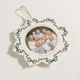 "Bow Ornament" - Holiday Ornament Cards in Pine Needle by Jenna Holcomb - Detail