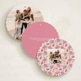 "Joyful Wreath" - Holiday Ornament Cards in Blueberry Peach by Katrina Marquet - Back of Card Options