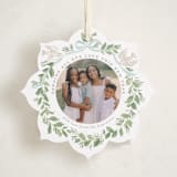 "Wreath of Doves" - Holiday Ornament Cards in Wintermint by Everett Paper Goods - Front