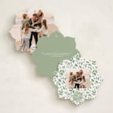 "Wreath of Doves" - Holiday Ornament Cards in Wintermint by Everett Paper Goods - Back of Card Options