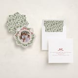 "Wreath of Doves" - Holiday Ornament Cards in Sleigh by Everett Paper Goods - Fully Customized