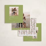 "Garland Border" - Foil-Pressed Holiday Photo Mount Cards in Mint by Alethea and Ruth - Back of Card Options