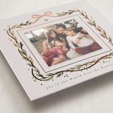 "Garland Border" - Foil-Pressed Holiday Photo Mount Cards in Champagne by Alethea and Ruth - Premium Photo Paper Mounted on Card