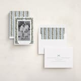 "Garland Frame" - Foil-Pressed Holiday Photo Mount Cards in Frost by Leah Bisch - Assembled