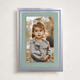 "Gilded Hand Drawn Frame" - Foil-Pressed Holiday Photo Mount Cards in Ice by Hannah Williams - Front