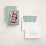 "Gilded Hand Drawn Frame" - Foil-Pressed Holiday Photo Mount Cards in Ice by Hannah Williams - Assembled