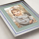 "Gilded Hand Drawn Frame" - Foil-Pressed Holiday Photo Mount Cards in Ice by Hannah Williams - Premium Photo Paper Mounted on Card