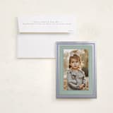 "Gilded Hand Drawn Frame" - Foil-Pressed Holiday Photo Mount Cards in Ice by Hannah Williams - Card with Envelope