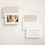 "Coquille" - Foil-Pressed Holiday Photo Mount Cards in Snow by Kaydi Bishop - Assembled