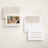 "Coquille" - Foil-Pressed Holiday Photo Mount Cards in Snow by Kaydi Bishop - Assembled