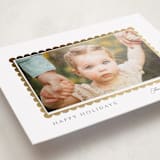 "Coquille" - Foil-Pressed Holiday Photo Mount Cards in Snow by Kaydi Bishop - Premium Photo Paper Mounted on Card