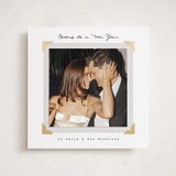 "Album View" - Foil-Pressed Holiday Photo Mount Cards in Snow by Everett Paper Goods - Front