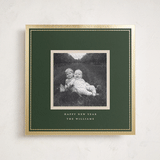 "Christmas Keepsake" - Foil-Pressed Holiday Photo Mount Cards in Pine by Robert and Stella - Front