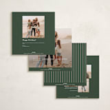 "Christmas Keepsake" - Foil-Pressed Holiday Photo Mount Cards in Pine by Robert and Stella - Back of Card Options
