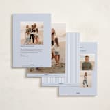 "Stripe Trees" - Foil-Pressed Holiday Photo Mount Cards in Glacier by Everett Paper Goods - Back of Card Options