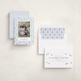 "Stripe Trees" - Foil-Pressed Holiday Photo Mount Cards in Glacier by Everett Paper Goods - Assembled