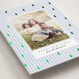 "Stripe Trees" - Foil-Pressed Holiday Photo Mount Cards in Glacier by Everett Paper Goods - Premium Photo Paper Mounted on Card