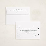 "Stripe Trees" - Foil-Pressed Holiday Photo Mount Cards in Glacier by Everett Paper Goods - FREE Recipient Addressing