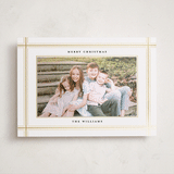 "Kensington" - Foil-Pressed Holiday Photo Mount Cards in Snow by Robert and Stella - Front