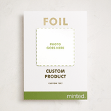 "Portrait Custom" - Foil-Pressed Holiday Photo Mount Cards in Charcoal by Minted Custom - Front