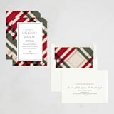 "Plaid Suit Holiday" - Party Invitations in Berry by Chris Griffith - Assembled