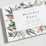 "Holiday Botanical" - Party Invitations in Holly Berry by Susan Moyal - Detail