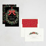 "Festive Holiday" - Party Invitations in Holly Berry by Susan Moyal - Assembled