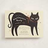 "Black Cats" - Party Invitations in Cream by Kiersten Garner - Front
