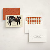 "Black Cats" - Party Invitations in Cream by Kiersten Garner - Assembled