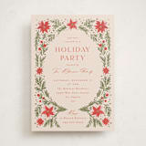 "Christmas Flowers" - Party Invitations in Chardonnay by Claudia Orengo - Front
