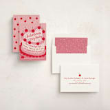 "Heart Cake" - Party Invitations in Cherry by Jennifer Lew - Assembled