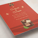 "Cocktails and Canapés" - Party Invitations in Poppy Red by Becky Nimoy - Detail