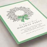 "Wreath With Bow" - Party Invitations in Greenery by mo kelley - Detail