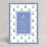 "Little Trees" - Party Invitations in Provincial Blue by Corinne Malesic - Front