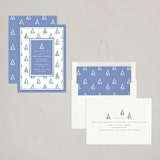 "Little Trees" - Party Invitations in Provincial Blue by Corinne Malesic - Assembled