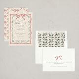 "Ribbon Stripe Holiday" - Party Invitations in Candy Apple by Chris Griffith - Assembled