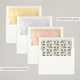 "Ribbon Stripe Holiday" - Party Invitations in Candy Apple by Chris Griffith - Envelope Liner Options