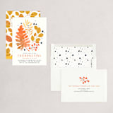 "Rustic Friendsgiving" - Party Invitations in Tangerine by Paper Raven Co. - Assembled