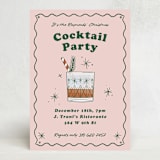 "Holiday Cocktails" - Party Invitations in Dusty Pink by Becky Nimoy - Front