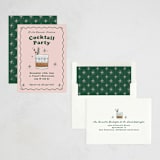 "Holiday Cocktails" - Party Invitations in Dusty Pink by Becky Nimoy - Assembled
