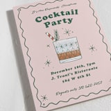 "Holiday Cocktails" - Party Invitations in Dusty Pink by Becky Nimoy - Detail