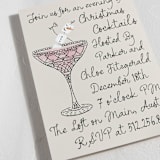 "Snowman Martini" - Party Invitations in Pink Berry by Jackie Crawford - Detail
