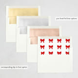 "Bow" - Party Invitations in Holly Berry by AK Graphics - Envelope Liner Options