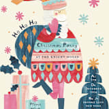 "Sassy Santa" - Party Invitations in Hollyberry by Sarah Knight - Detail