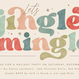 "Jingle and mingle type" - Party Invitations in Pine Needles by Creo Study - Detail