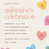 "candy hearts" - Party Invitations in Pastel by Ellen Schlegelmilch - Detail