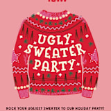 "ugly sweater" - Party Invitations in Fuchsia by Jennifer Lew - Detail