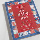 "Quilted Fourth" - Party Invitations in Ruby by frau brandt - Detail